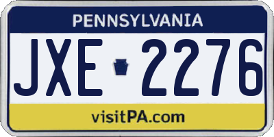PA license plate JXE2276