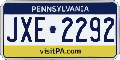 PA license plate JXE2292