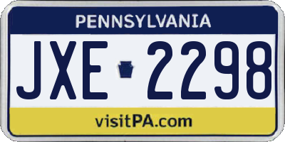 PA license plate JXE2298
