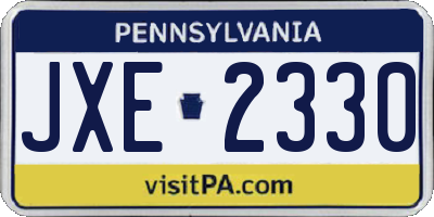 PA license plate JXE2330