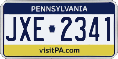 PA license plate JXE2341