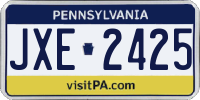 PA license plate JXE2425