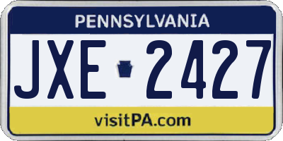 PA license plate JXE2427