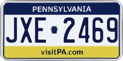 PA license plate JXE2469