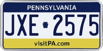 PA license plate JXE2575
