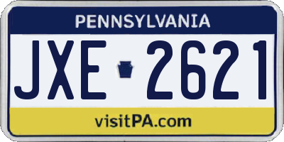 PA license plate JXE2621
