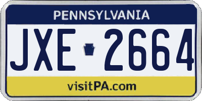 PA license plate JXE2664