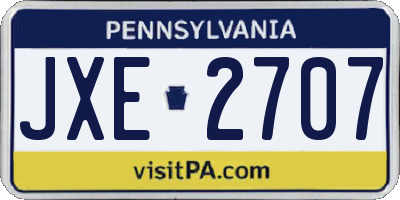 PA license plate JXE2707