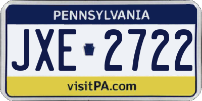 PA license plate JXE2722