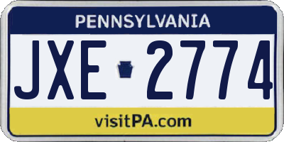 PA license plate JXE2774