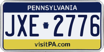 PA license plate JXE2776