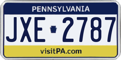 PA license plate JXE2787
