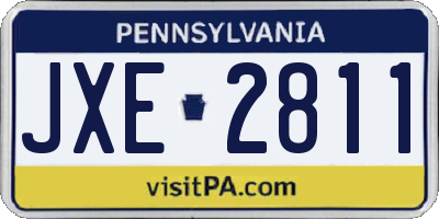 PA license plate JXE2811