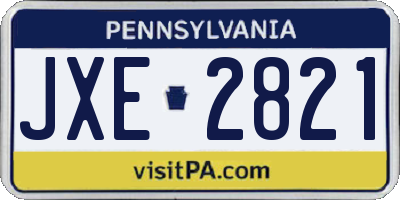 PA license plate JXE2821
