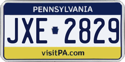 PA license plate JXE2829