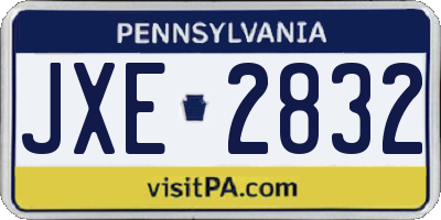 PA license plate JXE2832