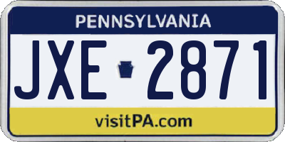 PA license plate JXE2871