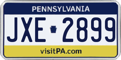 PA license plate JXE2899