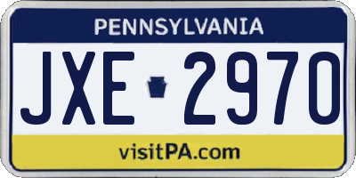 PA license plate JXE2970