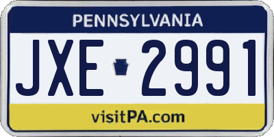 PA license plate JXE2991