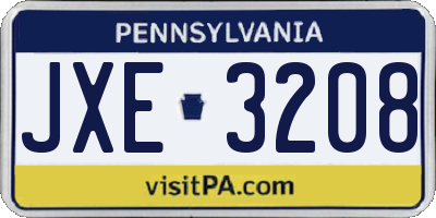 PA license plate JXE3208