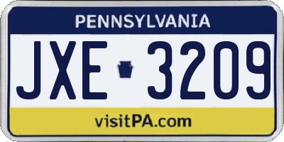 PA license plate JXE3209