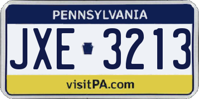PA license plate JXE3213