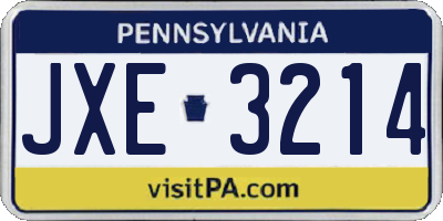 PA license plate JXE3214