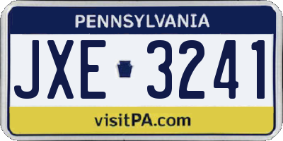 PA license plate JXE3241