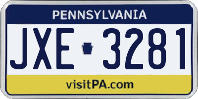 PA license plate JXE3281