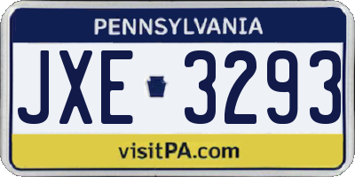 PA license plate JXE3293