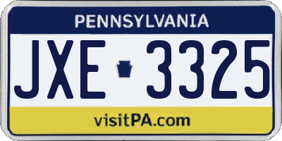 PA license plate JXE3325