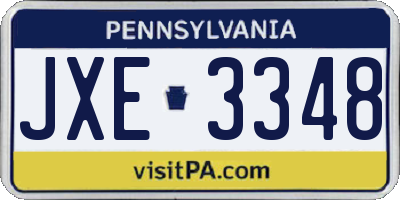 PA license plate JXE3348