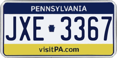 PA license plate JXE3367