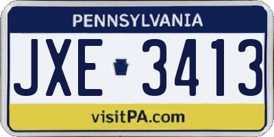 PA license plate JXE3413