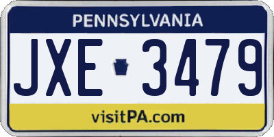 PA license plate JXE3479