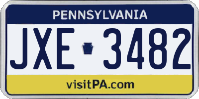 PA license plate JXE3482