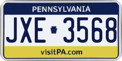 PA license plate JXE3568