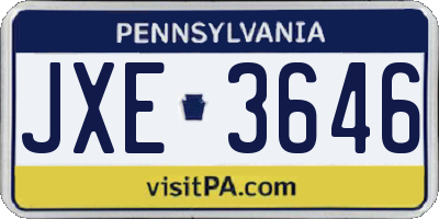 PA license plate JXE3646