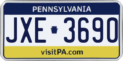 PA license plate JXE3690