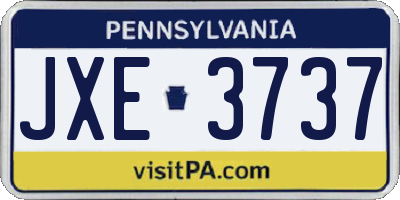 PA license plate JXE3737
