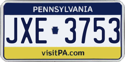 PA license plate JXE3753