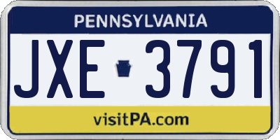 PA license plate JXE3791
