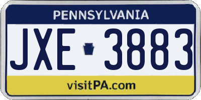 PA license plate JXE3883