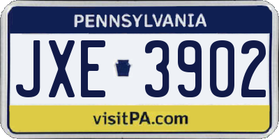 PA license plate JXE3902