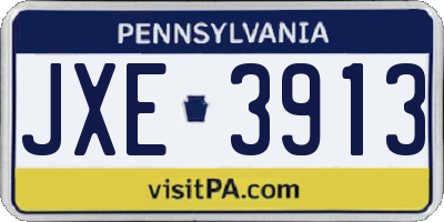 PA license plate JXE3913
