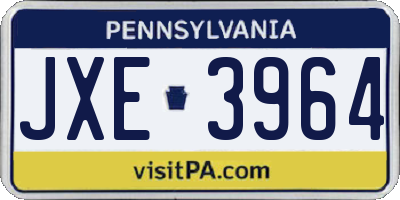 PA license plate JXE3964