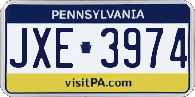 PA license plate JXE3974