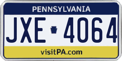 PA license plate JXE4064