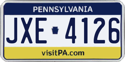 PA license plate JXE4126